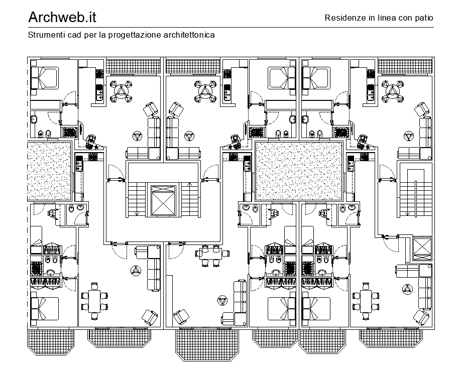 29x20m row house plan is given in this AutoCAD drawing model. Download ...