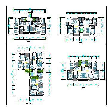 2BHK Apartment house design drawing - Cadbull