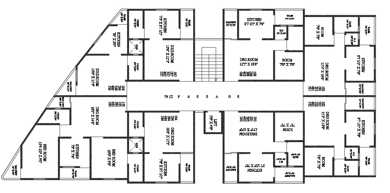 2 Bhk 1 Bhk And Hk Apartment Plan Autocad Drawing Dwg File Cadbull