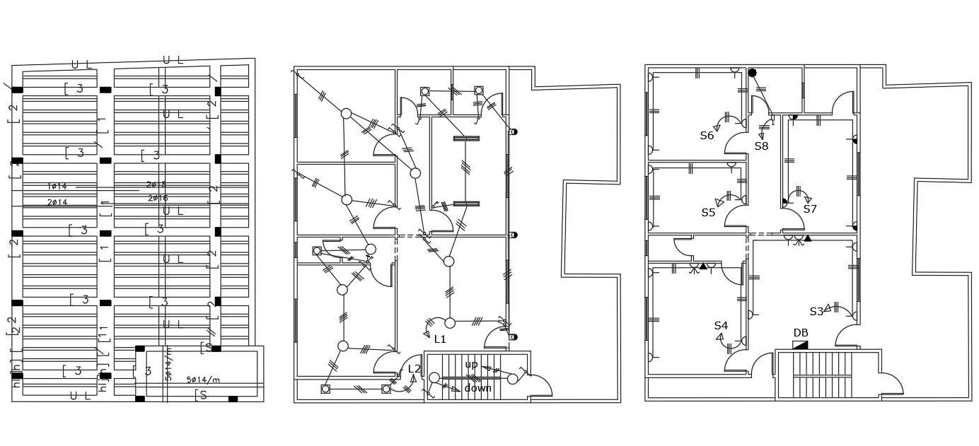 2 BHK Apartment Electrical Layout Plan DWG File - Cadbull