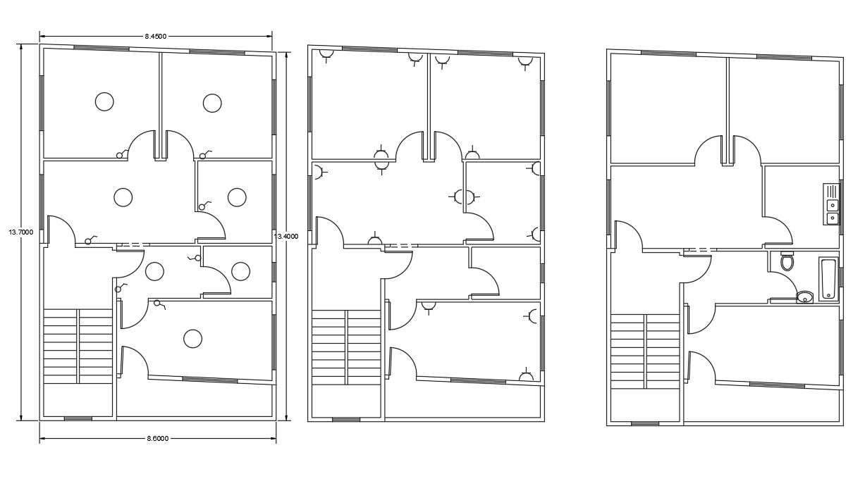 2 BHK Apartment House Electrical Layout Plan - Cadbull