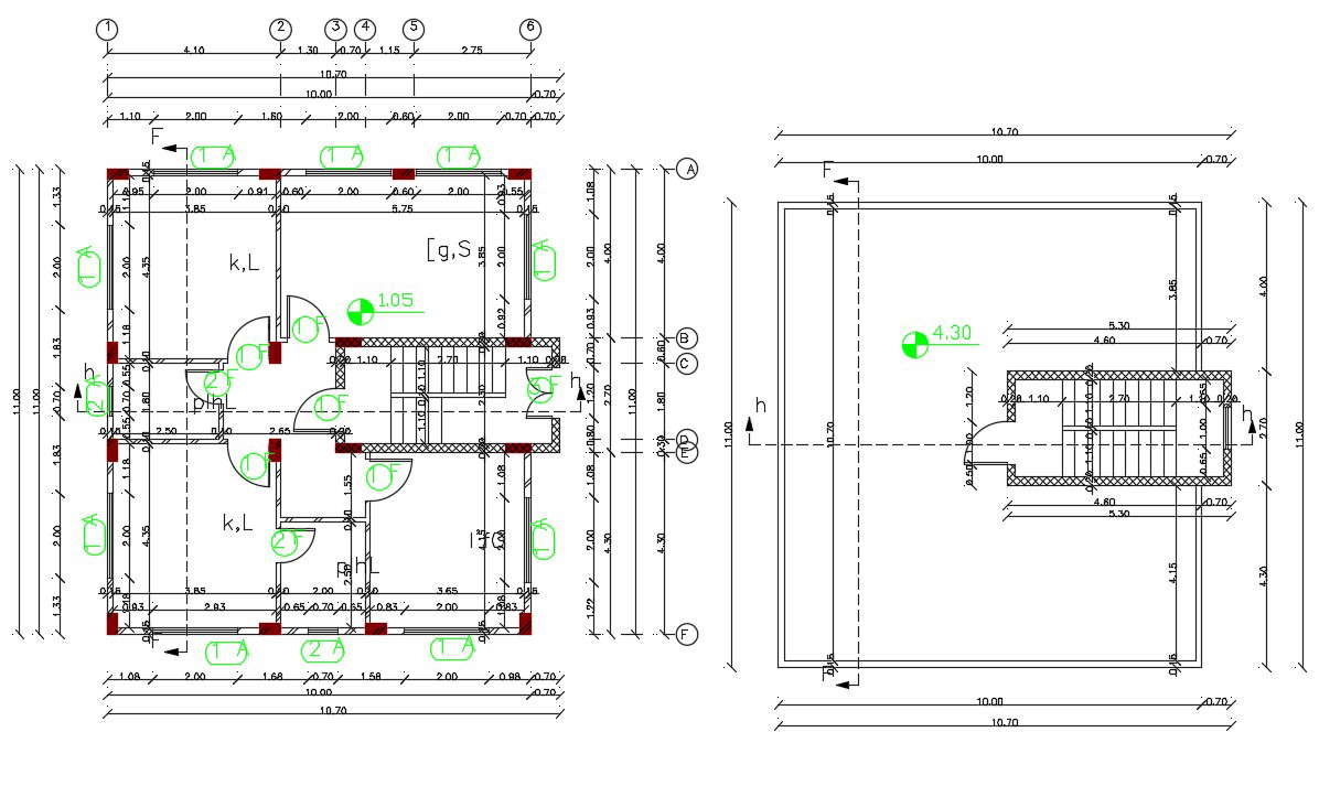 2 Bhk Autocad House Plan Dwg File Cadbull