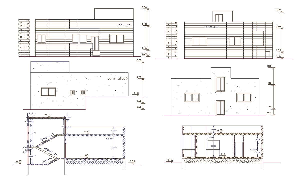 2 BHK House Building Design DWG FIle ( 1920 Sq Ft) - Cadbull