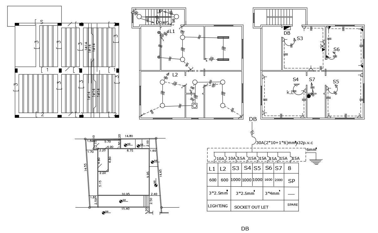 2 Bhk House Electrical Plan With Power Supply Diagram Cadbull 9112