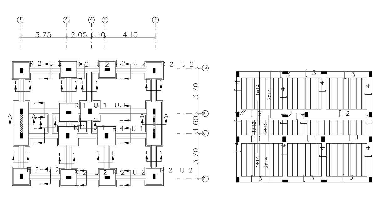 2 BHK House Foundation Plan And Slab Bar Structure Design - Cadbull