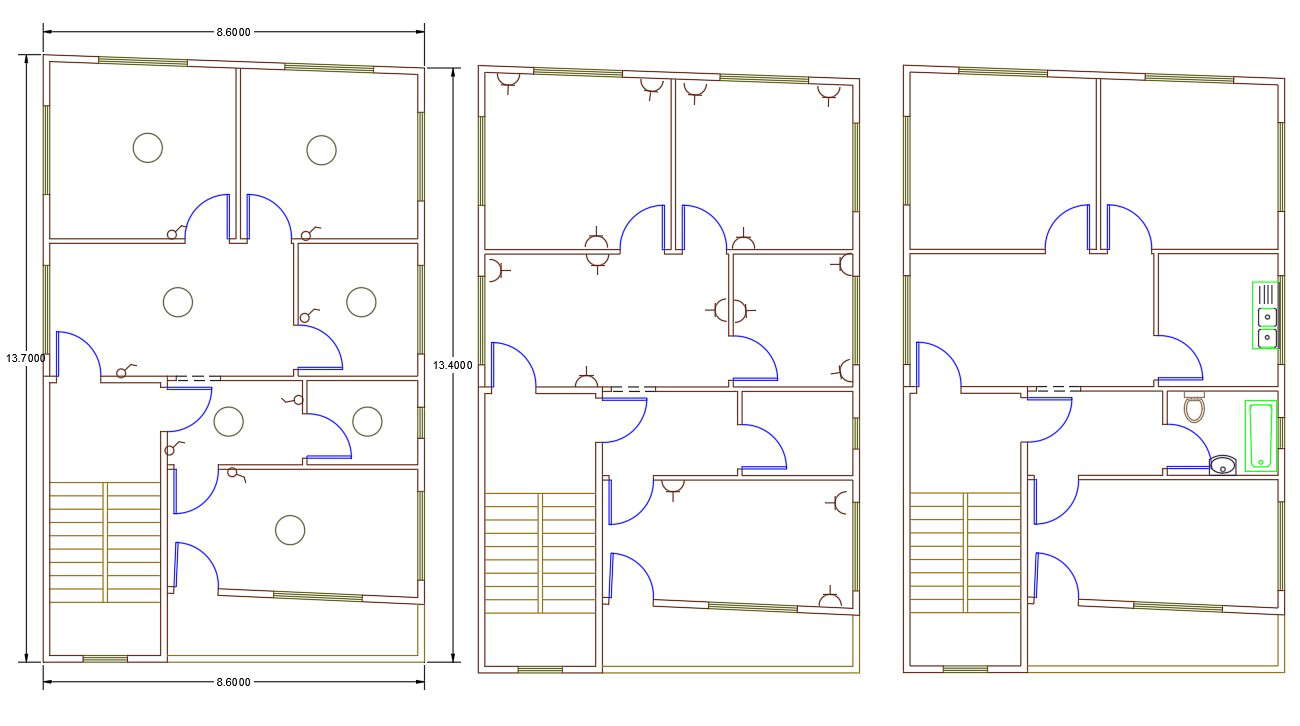 2 Bhk Apartment Electrical Layout Plan Design Dwg File Cadbull 5462