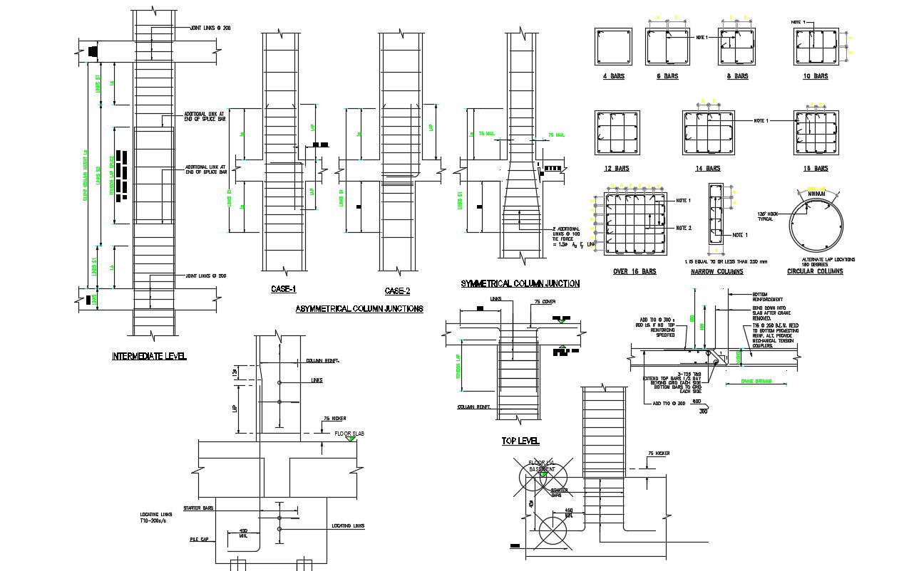 2D CAD Drawing Beam Section Design And Bars AutoCAD File - Cadbull