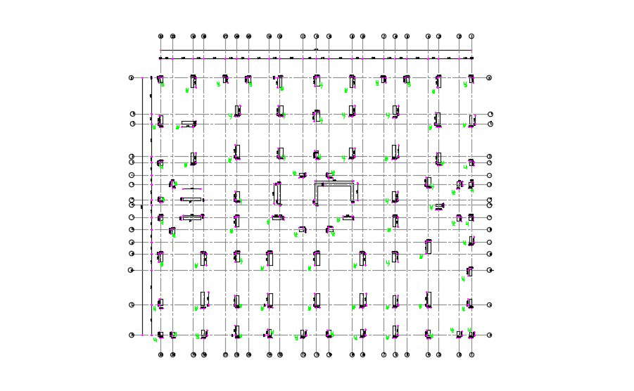 2D CAD Drawing Centre Line Plan Of A Building AutoCAD File Free ...