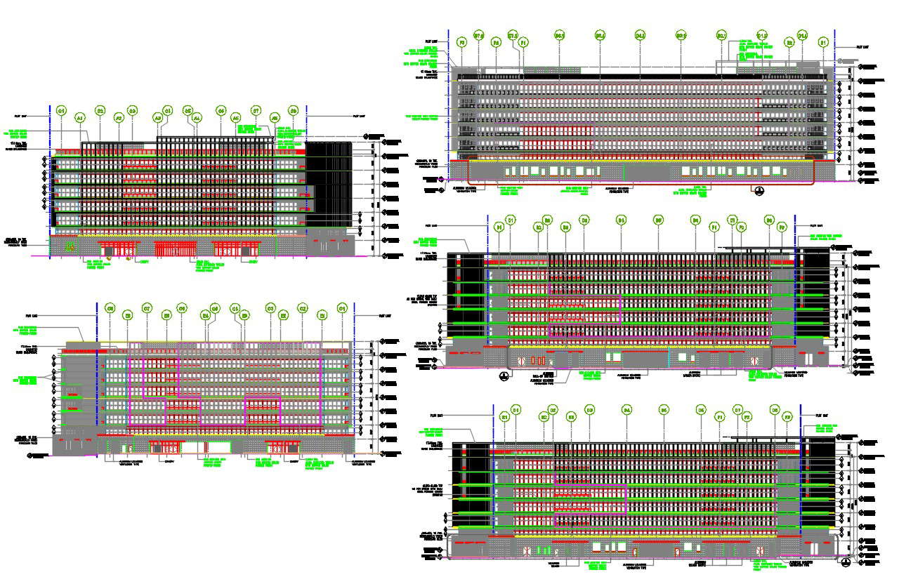 2d Cad Drawing Hospital Building Elevation Autocad File Cadbull 8012