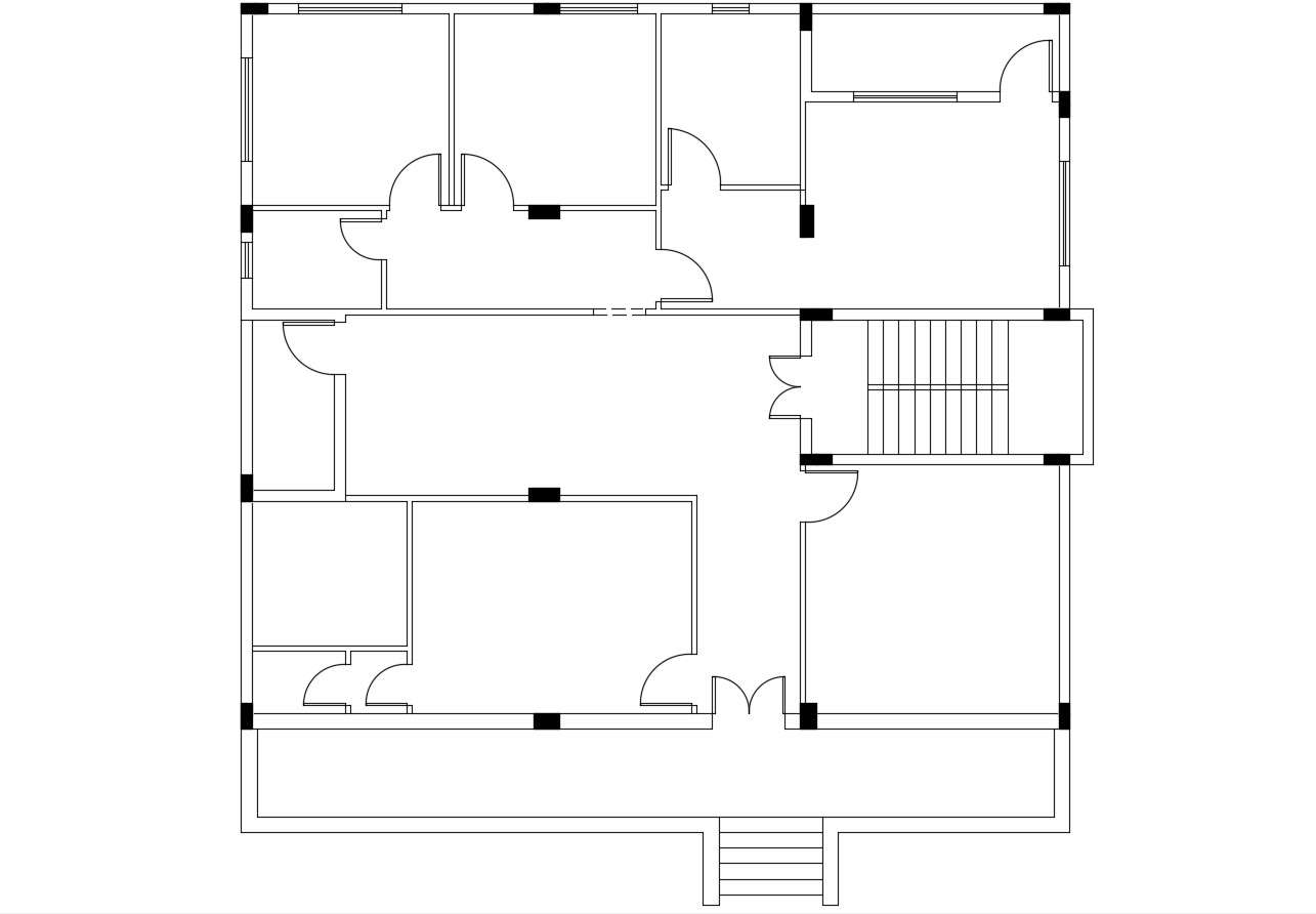 2D CAD Drawing Of Residential Building Column Layout Plan DWG File  Mon Dec 2019 06 04 02 