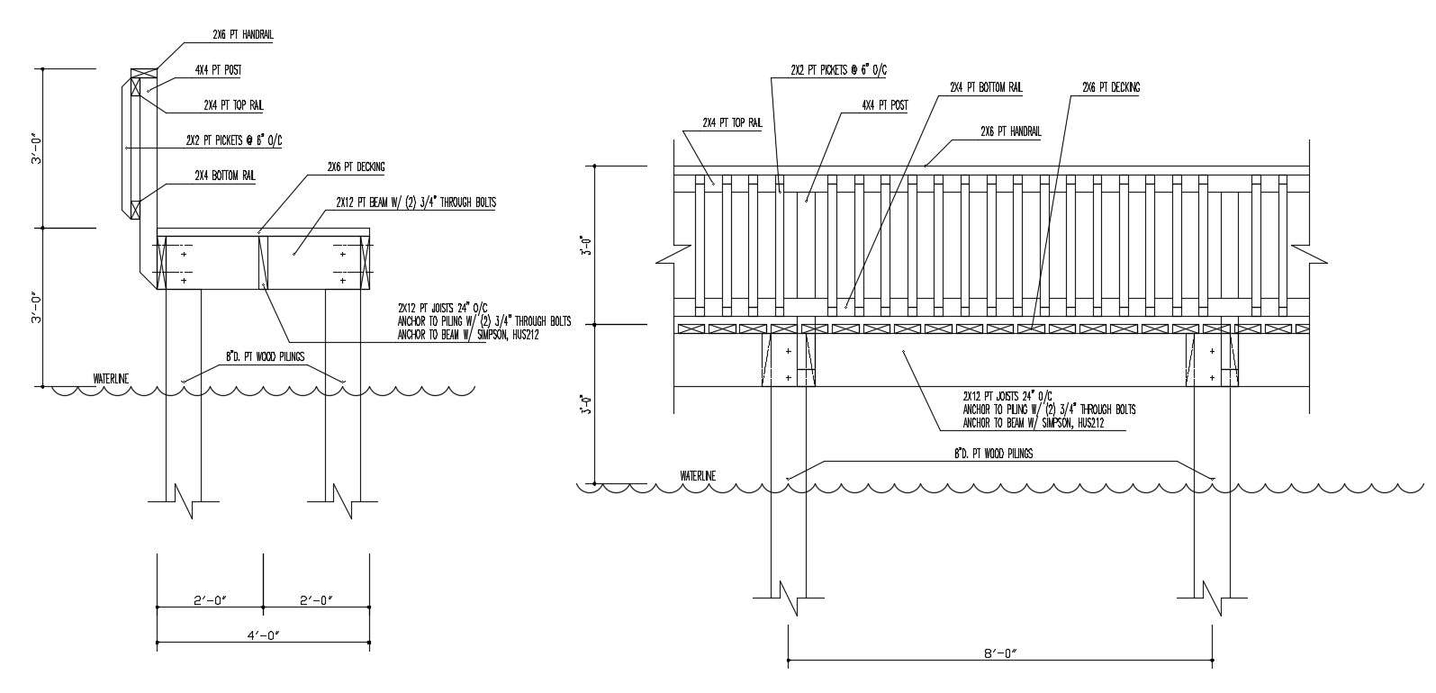 D Cad File Railing Fixing Elevation Design Autocad File Cadbull