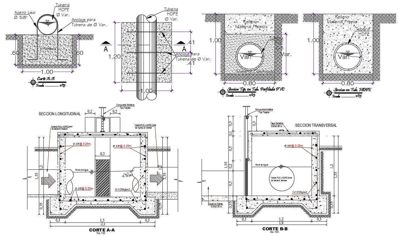 2d Cad Structure Rcc Tank Detail With Working Drawing Autocad File Cadbull 2806