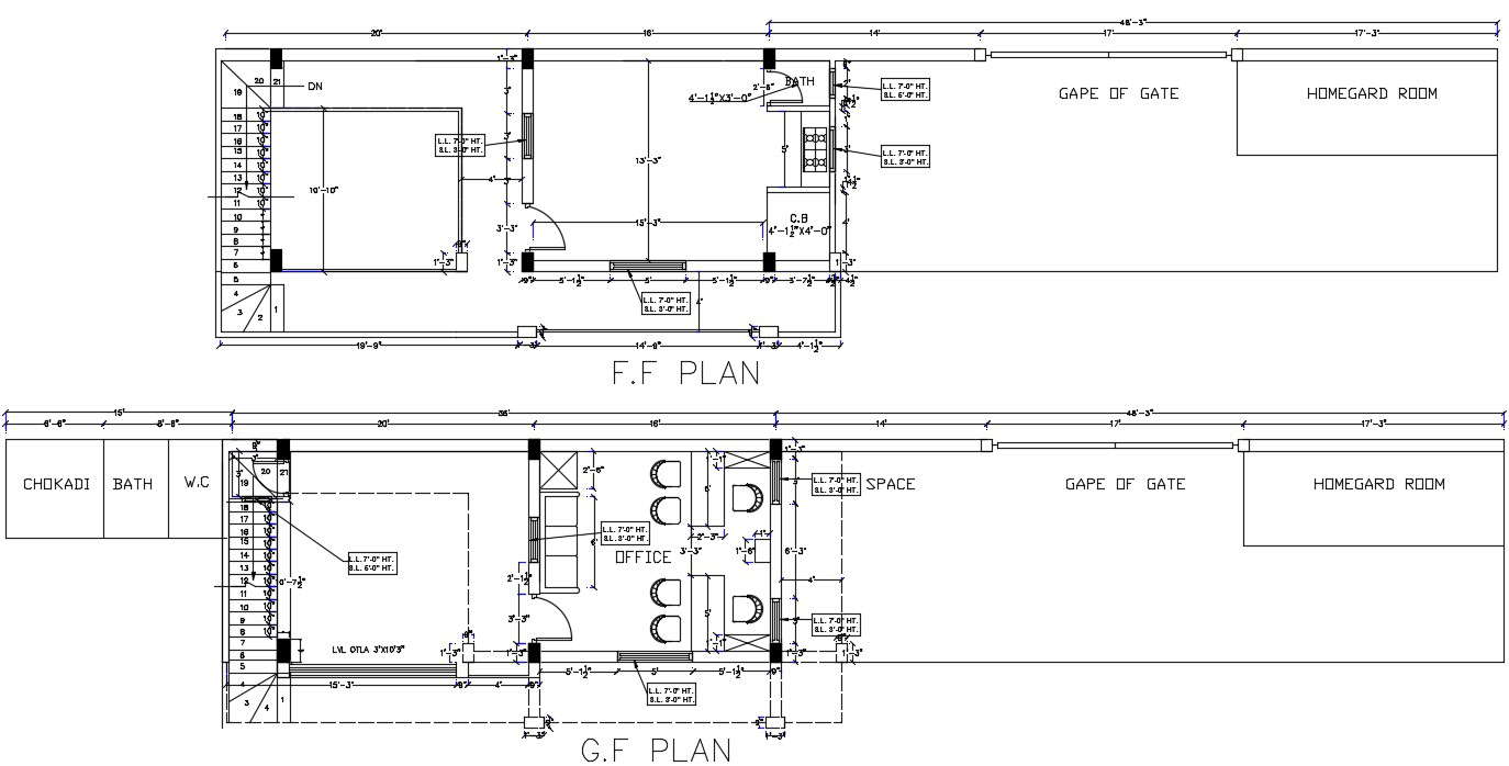 2D DWG Office Layout Floors Plan With Working Drawing AutoCAD File