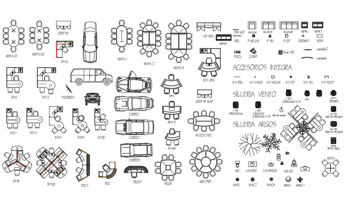 2D Different Cad Block Detail - Cadbull