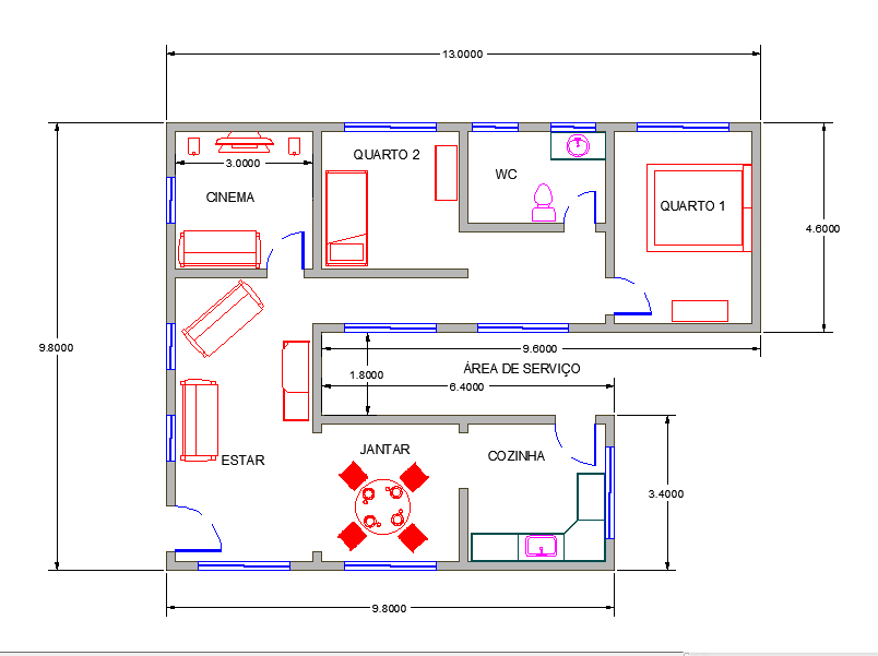 Design Autocad 2d And 3d House Plan By