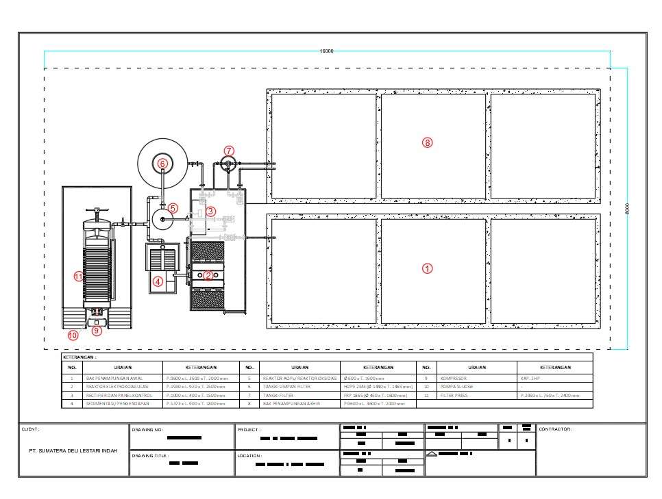 2D AutoCAD file shows the detail of the water treatment plant Cadbull
