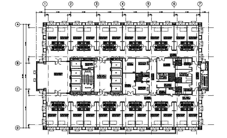 2D Autocad file shows the details of the floor plan of the hospital ...