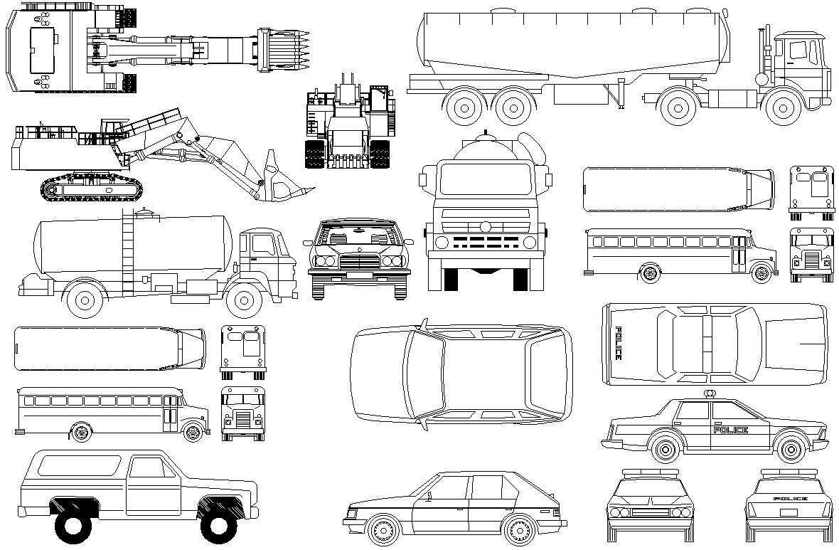 2D CAD Block of Constuctive Vehicle DWG AutoCAD file - Cadbull