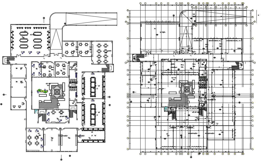 2D CAD DWG Drawing of the floor plan, section, and the furniture ...