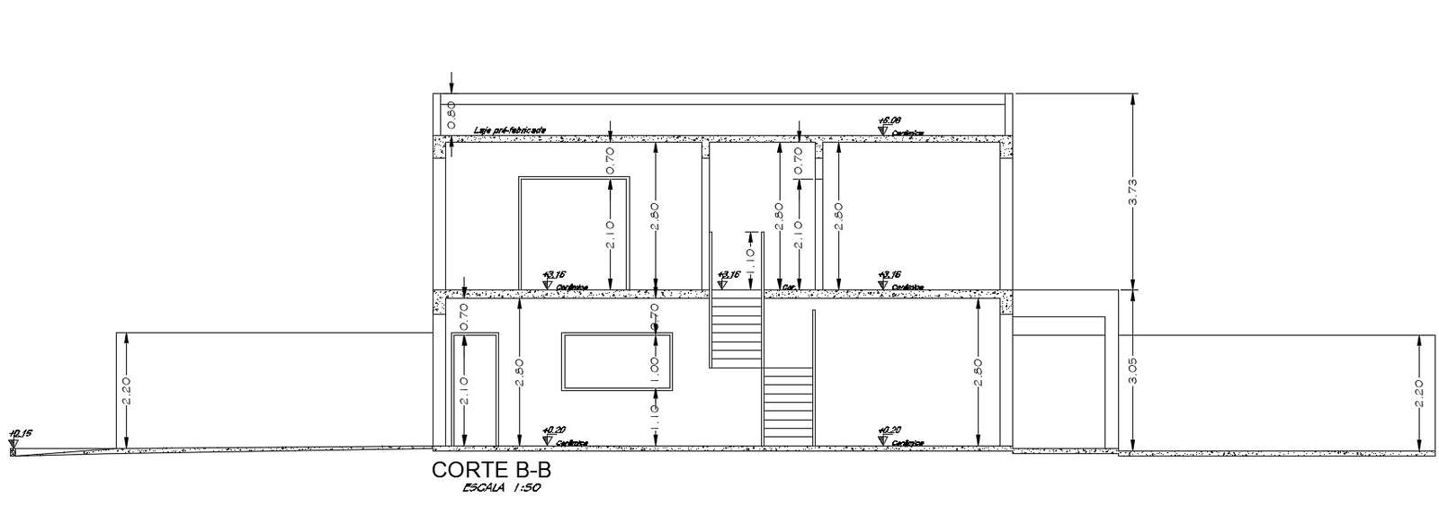 2D CAD House Building Section CAD Drawing Download DWG File - Cadbull