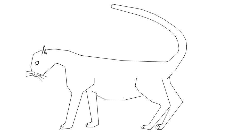 2D CAD block of cat in AutoCAD drawing, CAD file, dwg file - Cadbull