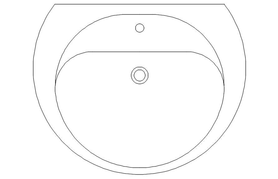 2D CAD block of washbasin in AutoCAD drawing, CAD file, dwg file - Cadbull