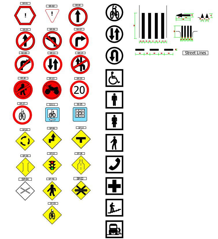 2d-cad-blocks-of-road-signs-in-autocad-drawing-dwg-file-cad-file