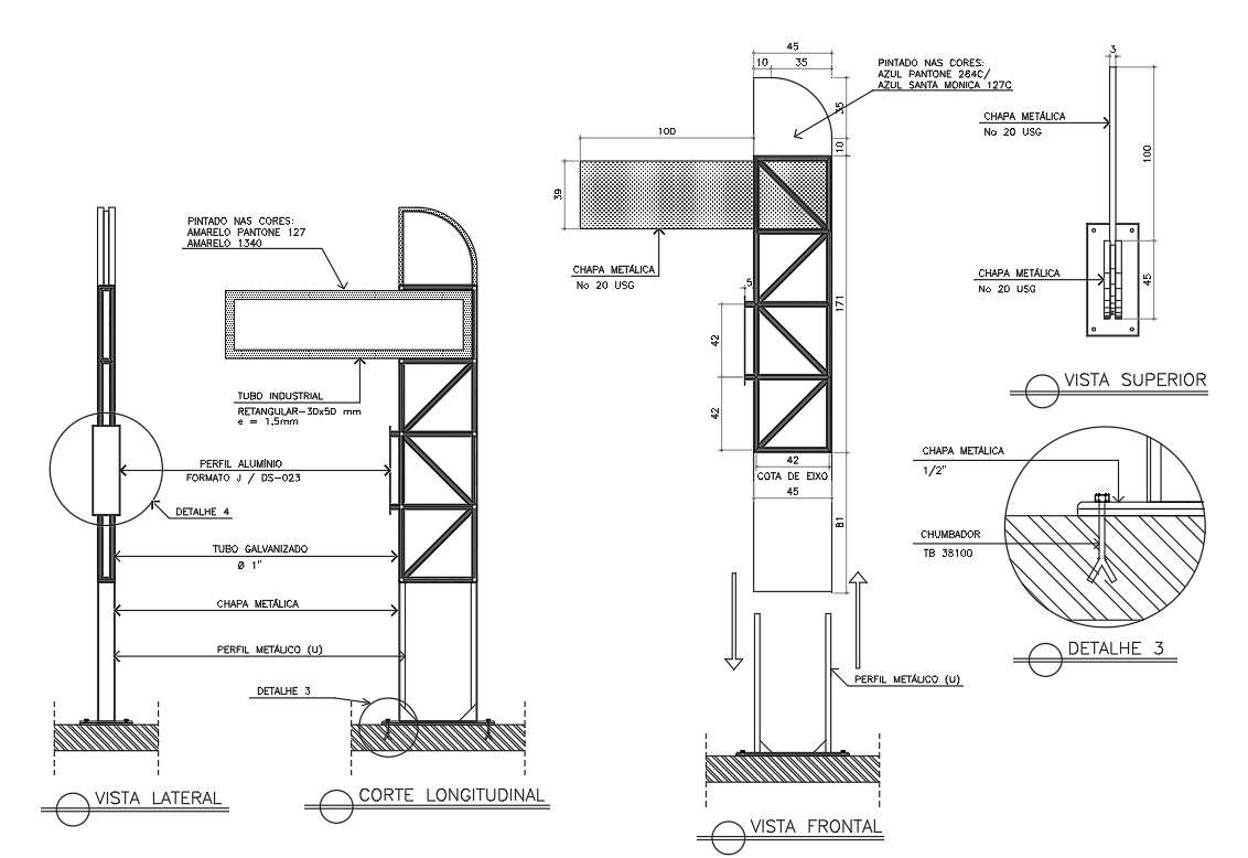 2D CAd Drawing Of The Totem Drawing Section Details Is Given. Download ...