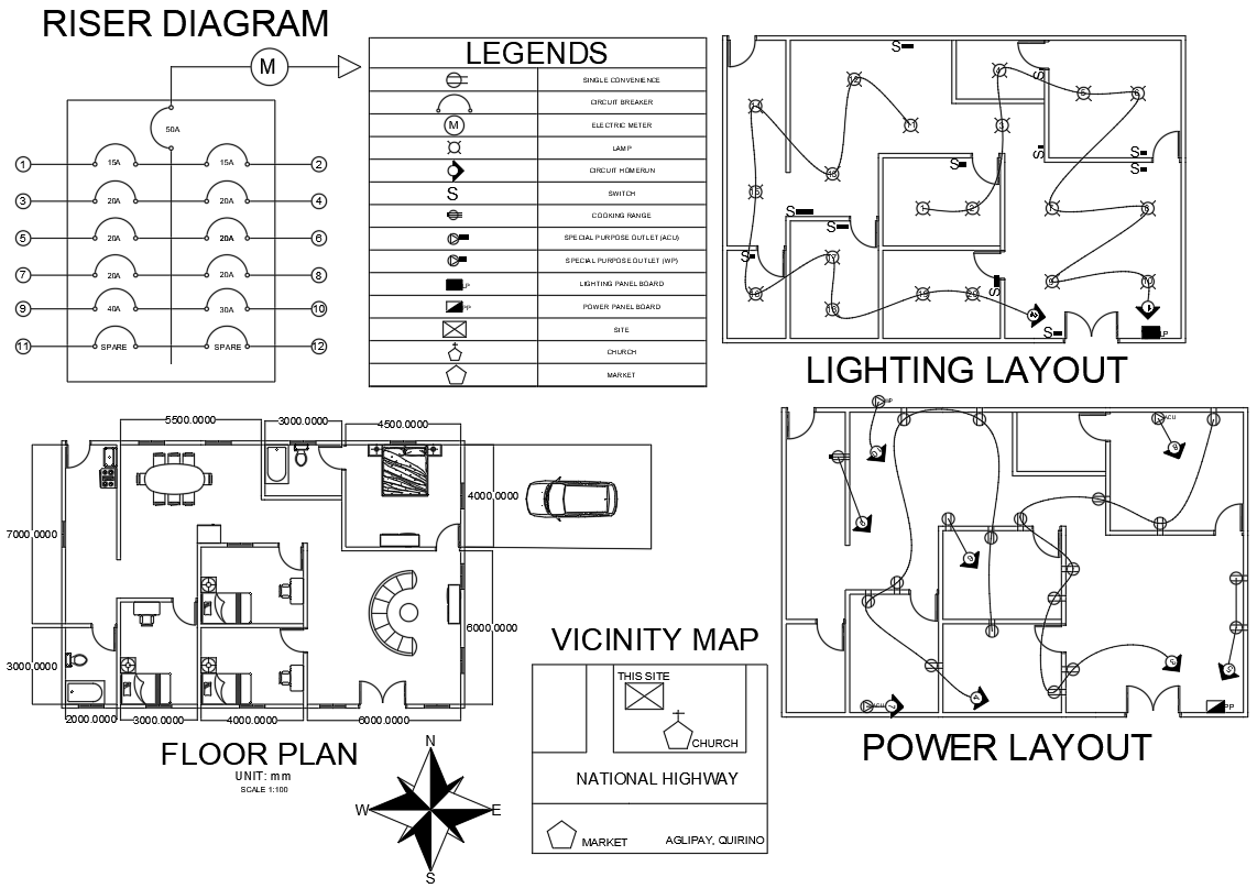 2d Electronic Layout Plan For 4 Bhk House Cad Drawing In Dwg File Cadbull