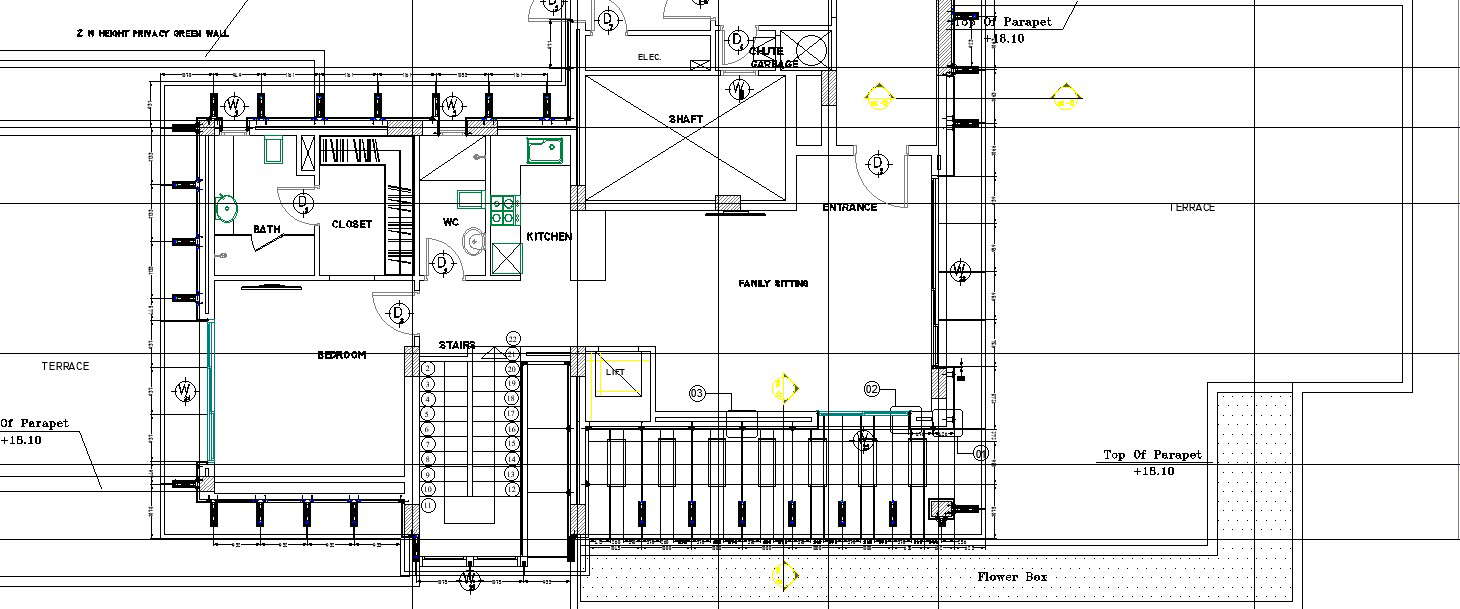 2D Floor Layout Plan For Residential House CAD Drawing in DWG File ...