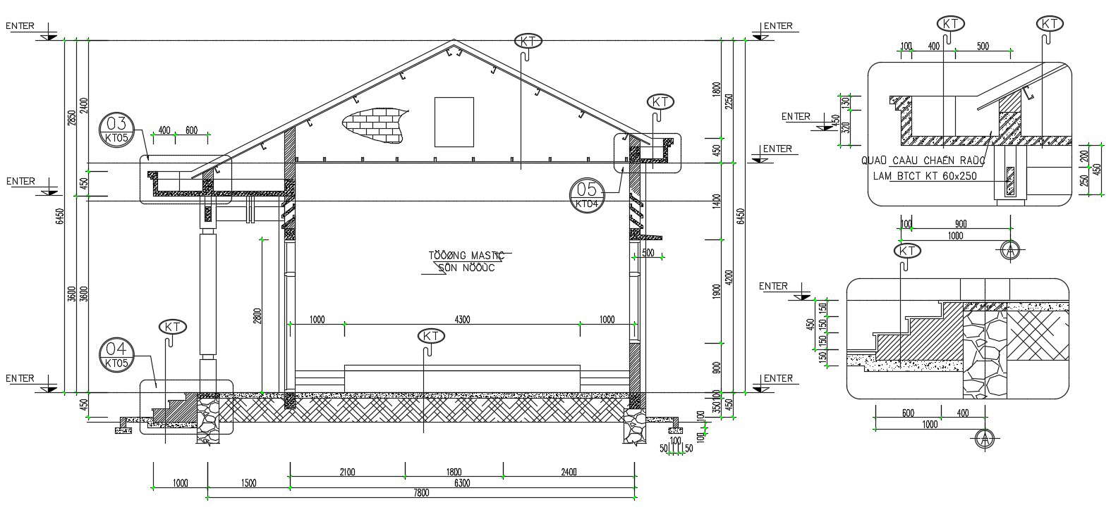 2D House Building Section CAD Drawing Download DWG File - Cadbull