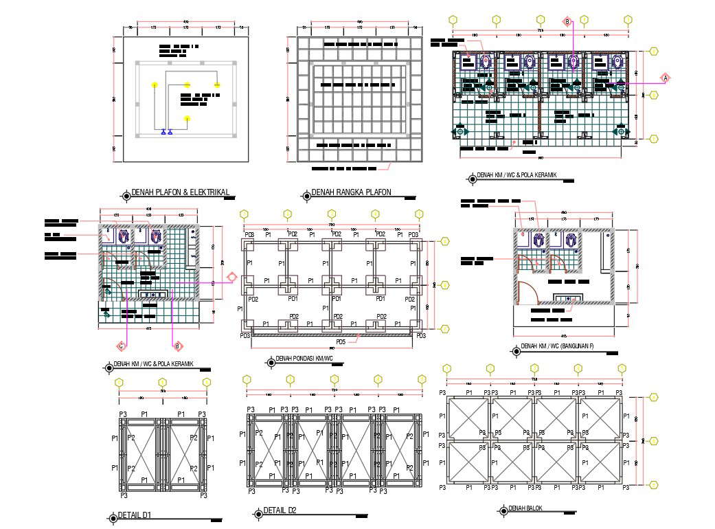 2D Public Toilet Plan AutoCAD File - Cadbull