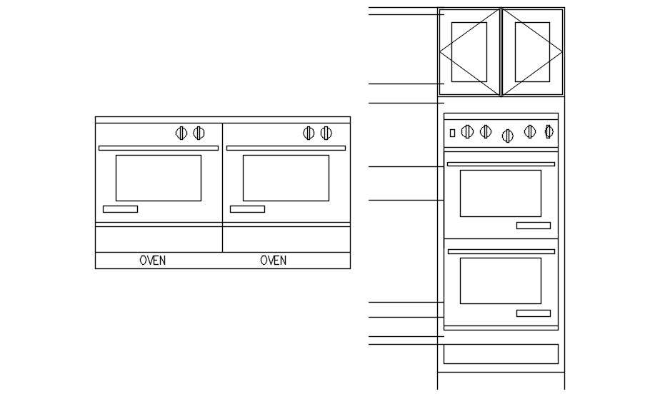 2D block of microwave oven in AutoCAD drawing, CAD file, dwg file - Cadbull