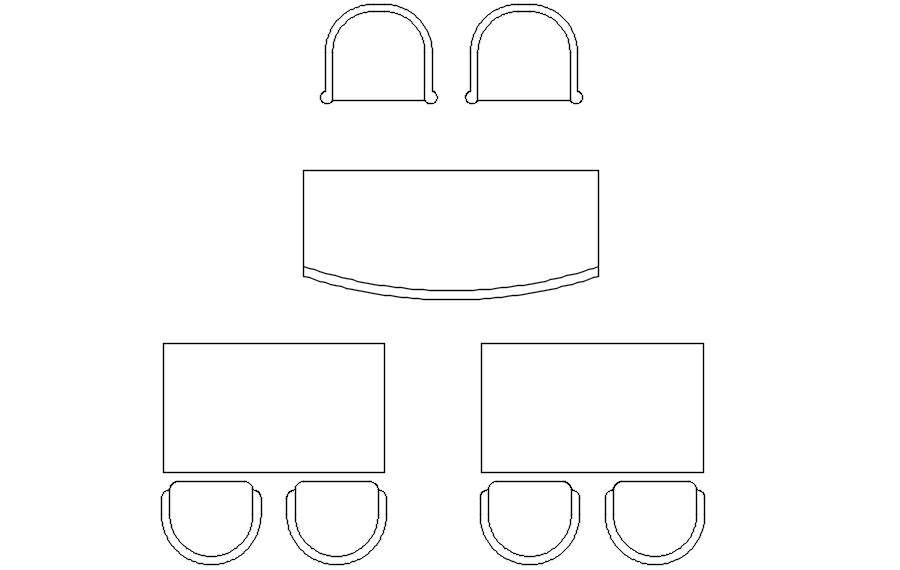 2D block of table and chairs in AutoCAD drawing, dwg file, CAD file ...