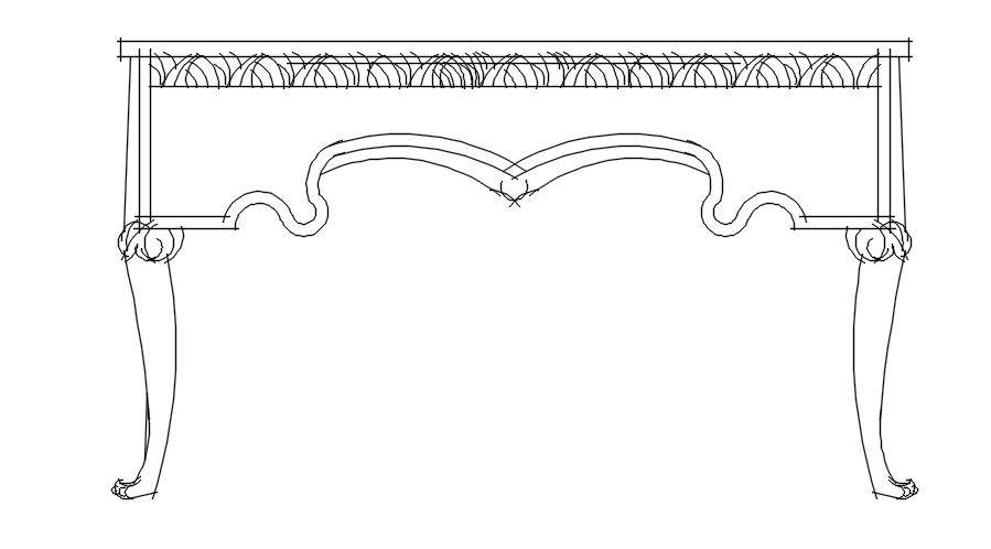 2D block of table in AutoCAD drawing, dwg file, CAD file