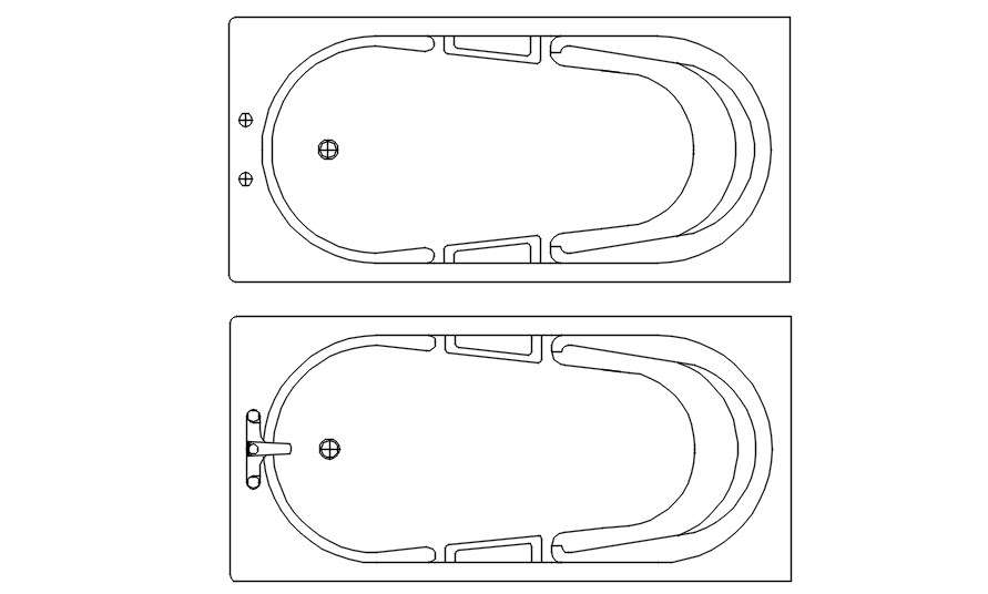 2d Blocks Of Bathtubs In Autocad Drawing Dwg File Cad File Cadbull