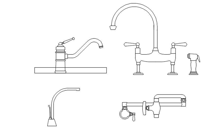 2d Cad Blocks Of Faucets Of Tub In Autocad Dwg File - almuhja.com