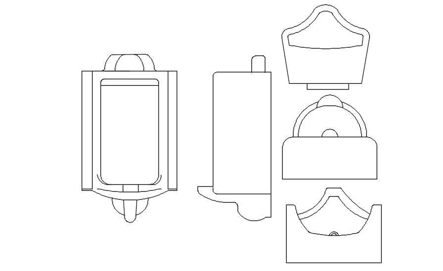 2D blocks of urinals, dwg file, CAD file, AutoCAD drawing - Cadbull