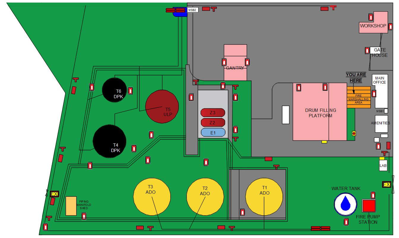 2d-design-of-air-corps-firefighting-facilities-site-plan-in-autocad