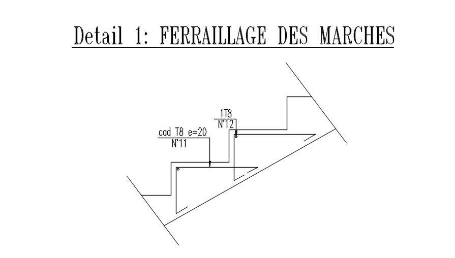 2D design of Reinforcement of steps in detail AutoCAD 2D drawing, CAD ...