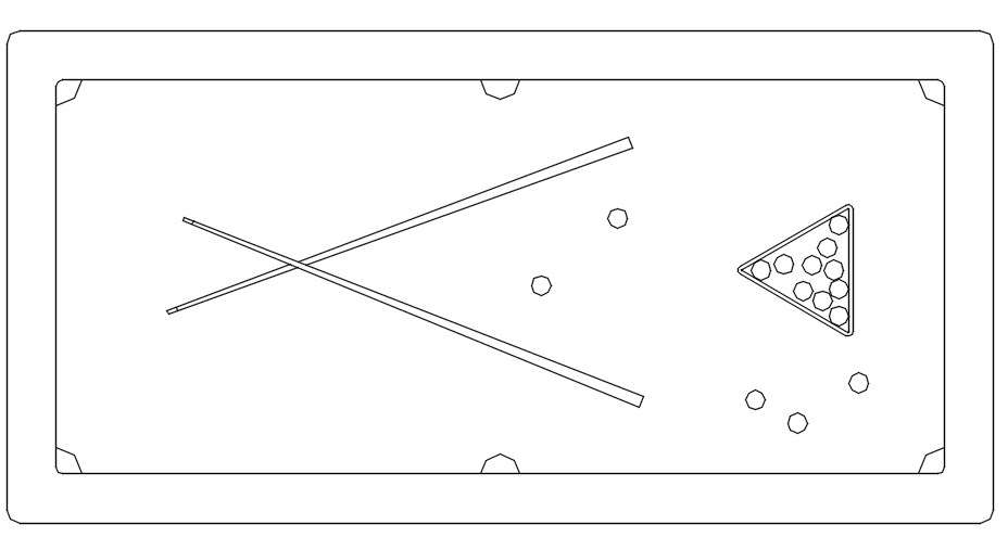 2D design of billiard table in AutoCAD drawing, dwg file, CAD file ...