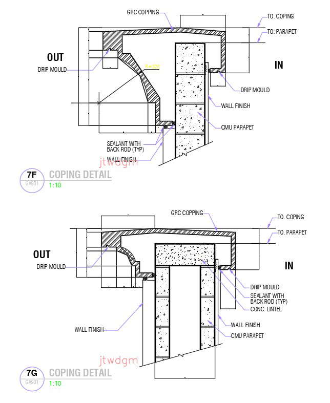 2d Design Of Coping Detail In Autocad Drawing Dwg File Cad File Cadbull 