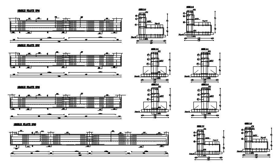 2D design of formwork and reinforcement details of the footing in ...