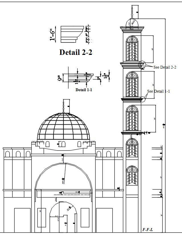 2D design of mosque elevation in AutoCAD drawing, CAD file, dwg file ...