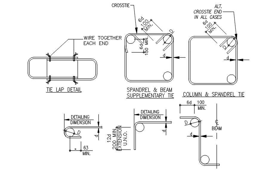 2D Design Of Reinforcement Details In AutoCAD Drawing, Dwg File, CAD ...