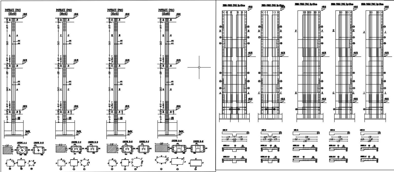 2D Design Of Wall And Pillars Sections With Reinforcement Details In ...