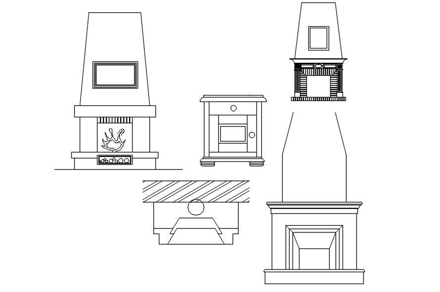 2d-designs-of-fireplace-in-autocad-drawing-cad-file-dwg-file