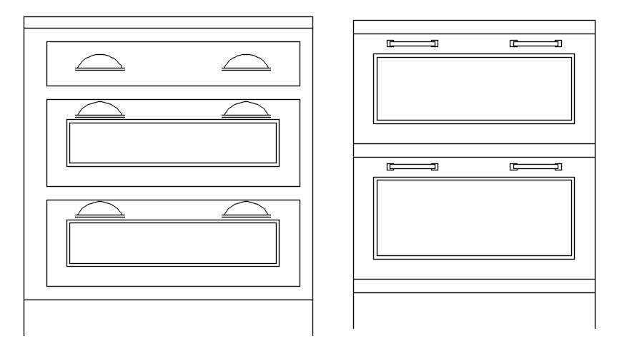 2D drawing of cabinet in AutoCAD design, CAD file, dwg file - Cadbull