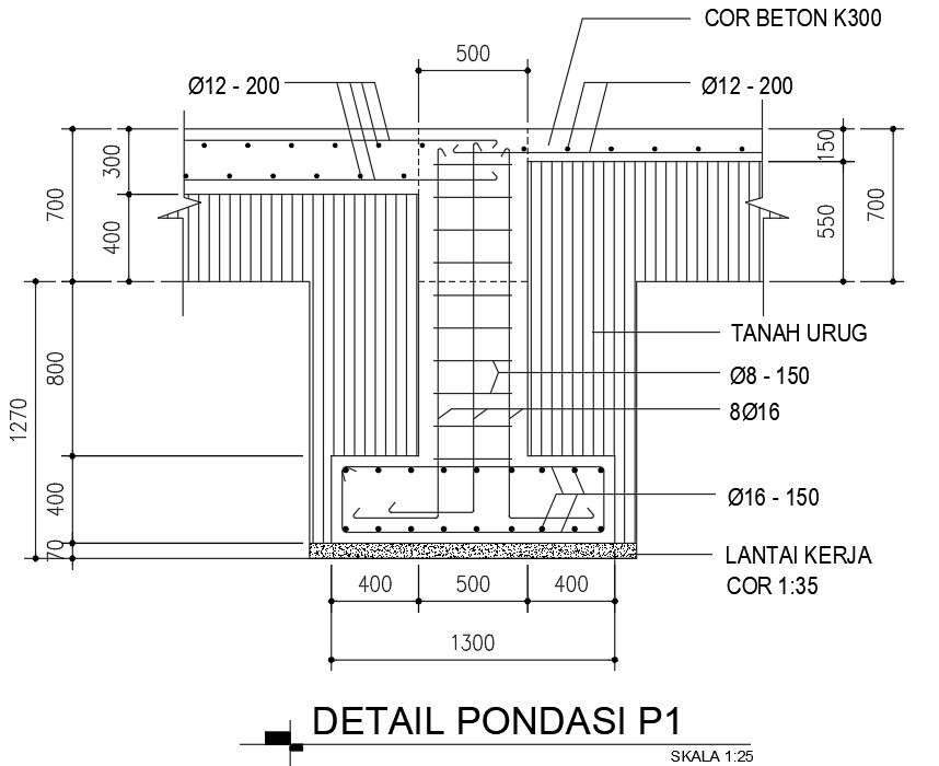 2D drawing of foundation details in AutoCAD, dwg file, CAD file - Cadbull