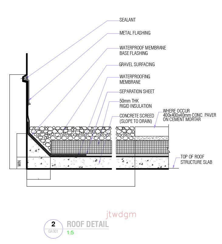 2D drawing of roof details in AutoCAD design, dwg file, CAD file - Cadbull